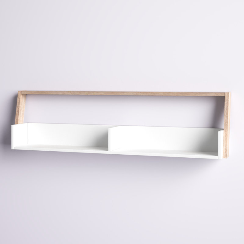 Fresquez 2 Piece Floating Shelf, Weathered White, 16.75" H x 62.5" W x 9" D