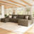 Bianca U-Shape 4 Seats Wide Plush Corduroy Modular Sofa Memory Foam Sectional With Storage For Living Room-755396557