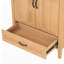 Meuble-lavabo de 30 po en grain de bois naturel avec comptoir en céramique, pieds en bois massif, portes doubles et tiroir inférieur à fermeture en douceur, tablette intérieure réglable, organisateurs de porte