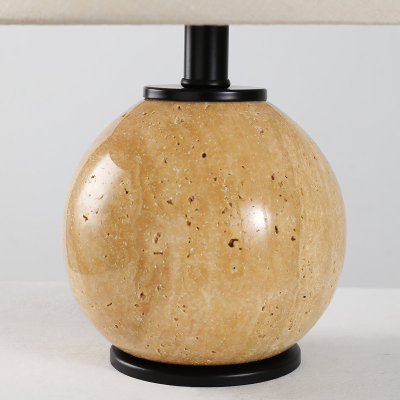 Lampe de table simple de 30 cm (11,8 po), lampe de table moderne en pierre naturelle avec globe