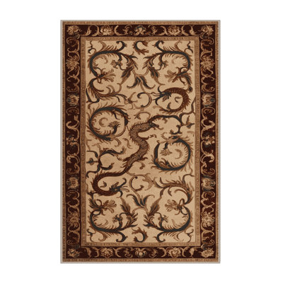 Machine Washable French Beige Area Rug