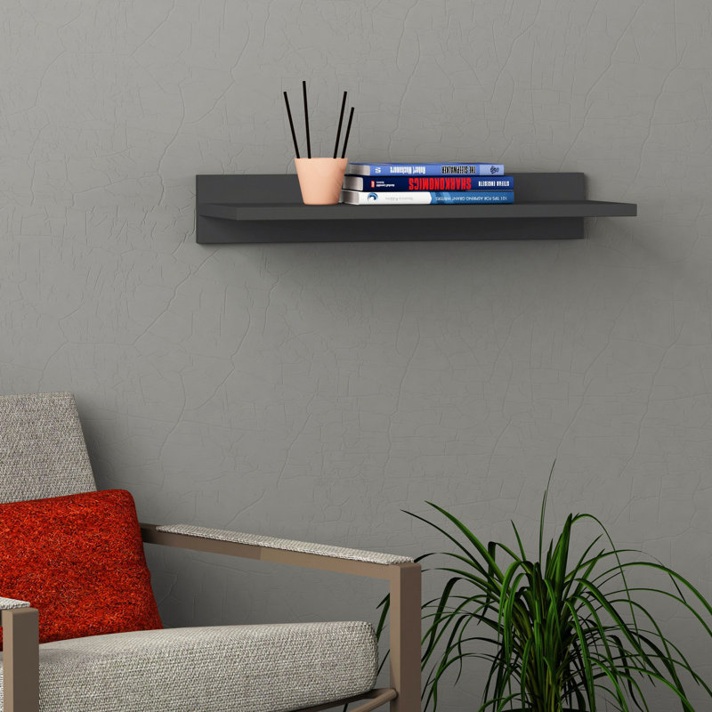 Tablette flottante Holt avec tablettes réglables, Anthracite