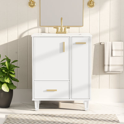 Nasly 24" Bathroom Vanity With Ceramic Sink & Spacious Storage