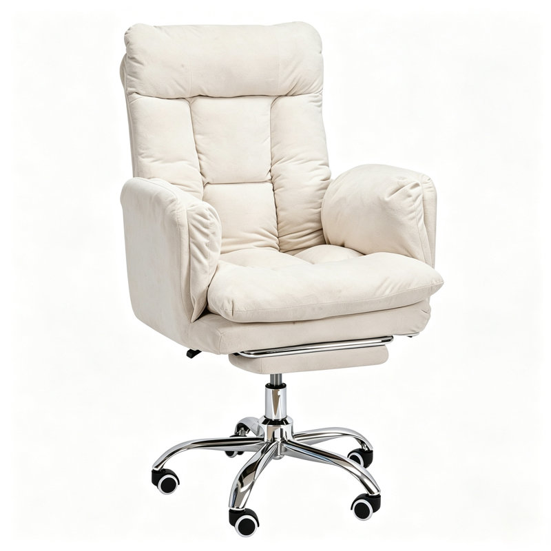 Chaise de bureau large inclinable et pivotante, White