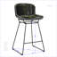 Upholstered Grey Bar Stool , 76.5cm, 4 Leg Metal Frame, Kitchen Counter Stool, Set of 2 -825067942