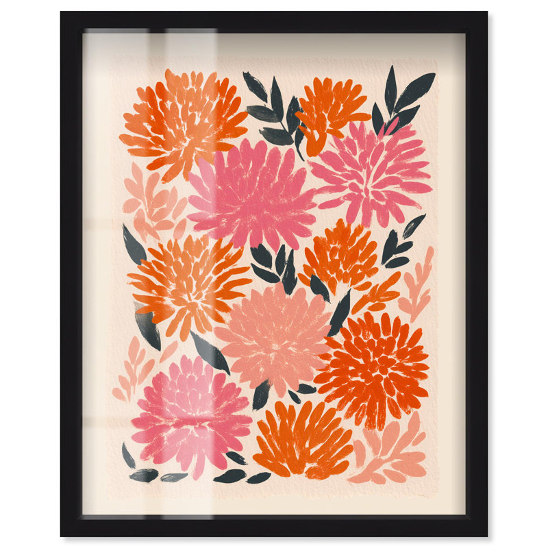 «Dahlia Dusk II Shadowbox Print Flower Art Decor» par Art Remedy, Noir, H 21 po x l 17 po