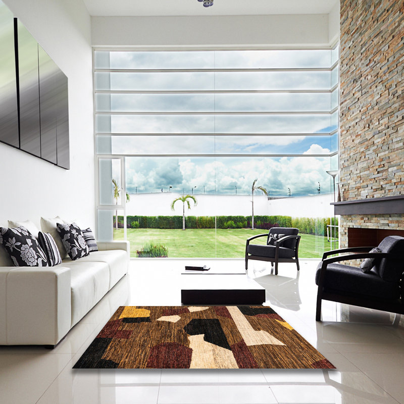 Alyose Abstract Indoor Rug, Square 3'