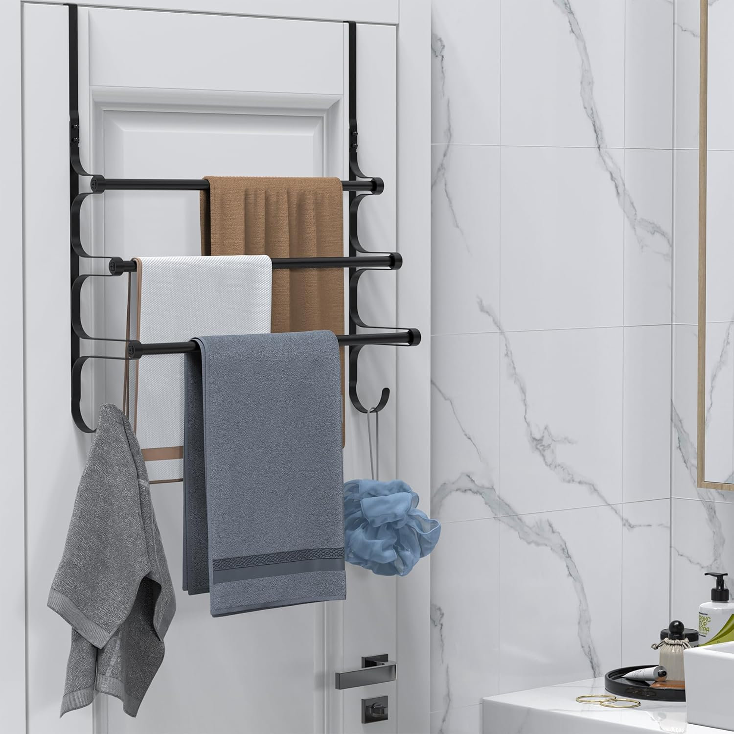 Rebrilliant Over The Door Towel Rack, Over Door Towel Rack For Bathroom ...