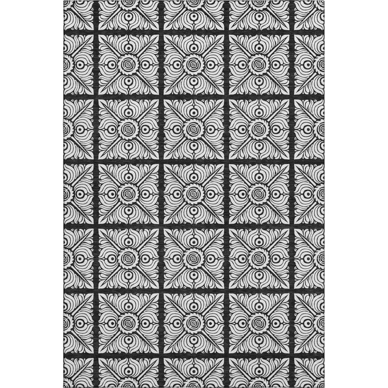 Premium Machine Washable Prisco Black Rug
