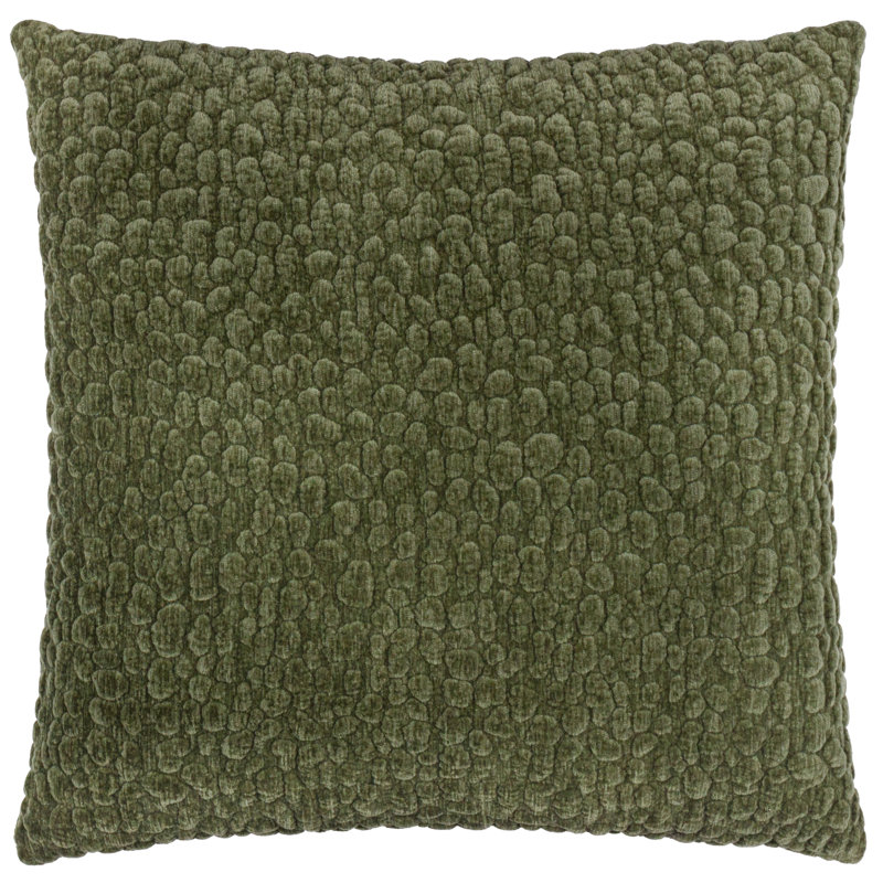 Pebble Chenille Cushion, Feather, Green