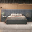 Grand lit plateforme tapissier avec grande tête de lit, meubles de chambre à coucher, velours (lit)-1964016770