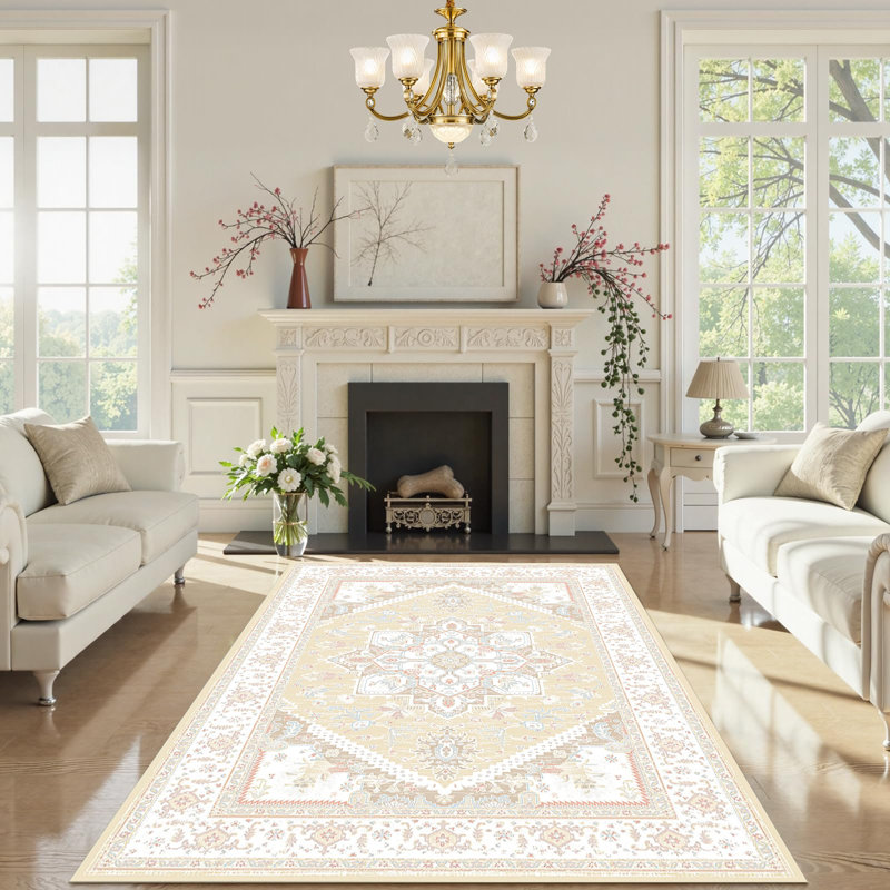 Tapis rétro Vintage, Rectangulaire 8 pi x 10 pi