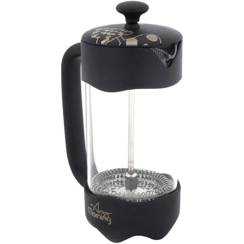 Cafetière 11 oz en verre borosilicaté avec filtre à 3 couches en acier inoxydable et poignée résistante à la chaleur