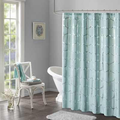 Aqua+Silver Printed Metallic Microfiber Boxworth 72X72 Inch – Shiny & Stylish