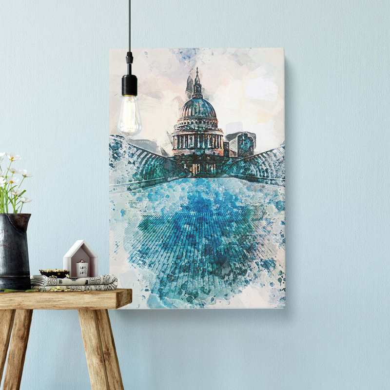 St. Pauls Cathedral In London Abstract Art - Wrapped Canvas, 76cm H x 50cm W x 3cm D