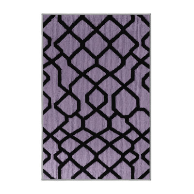 Machine Washable Trellis Pink Area Rug