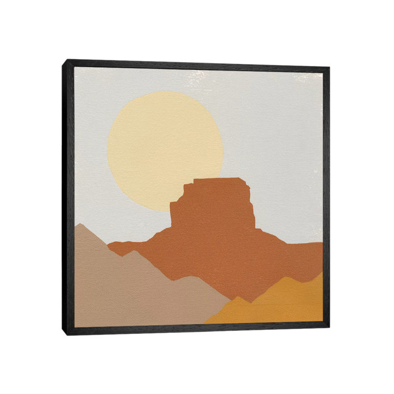 Desert Sun III by Moira Hershey - Print on Canvas, 45.72cm H x 45.72cm W x 3.81cm D, Black Floater Framed