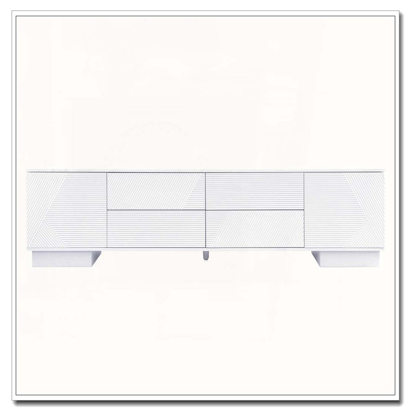 70.8'' Modern TV Stand For Tvs Up To 75 Inches, Entertainment Center With Storage Cabinets, 4 Drawers And A Metal Center Leg, Minimalist Modern Media TV Console Table For Living Room