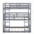 Twin Over Twin Over Twin Rubber Wood Triple Bunk Bed – Two Built-In Ladders, Guardrails & Detachable Design-466085494