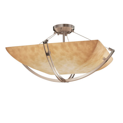 Windy Clouds Resin Semi Flush Mount