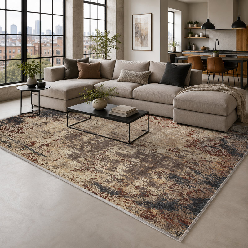 Vintage Look Cotton and Chenille Flatweave Area Rug, 200 x 300 cm