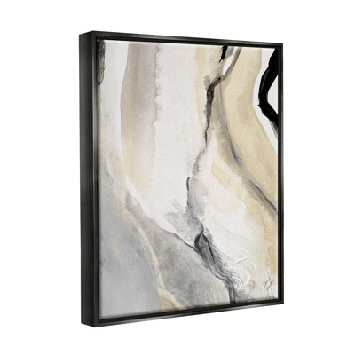 "Abstract Paint Strokes", mouvement fluide sur toile beige par Lanie Loreth