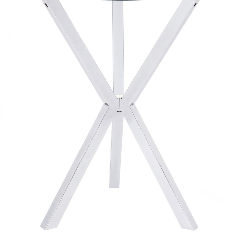 Fraser Chrome 35-inch Glass Top Bar Table