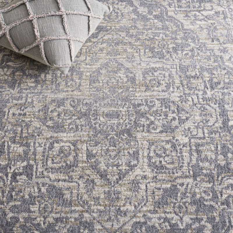 Oriental Light Gray/Ivory Area Rug, Runner 2' x 10', Light Gray/Ivory
