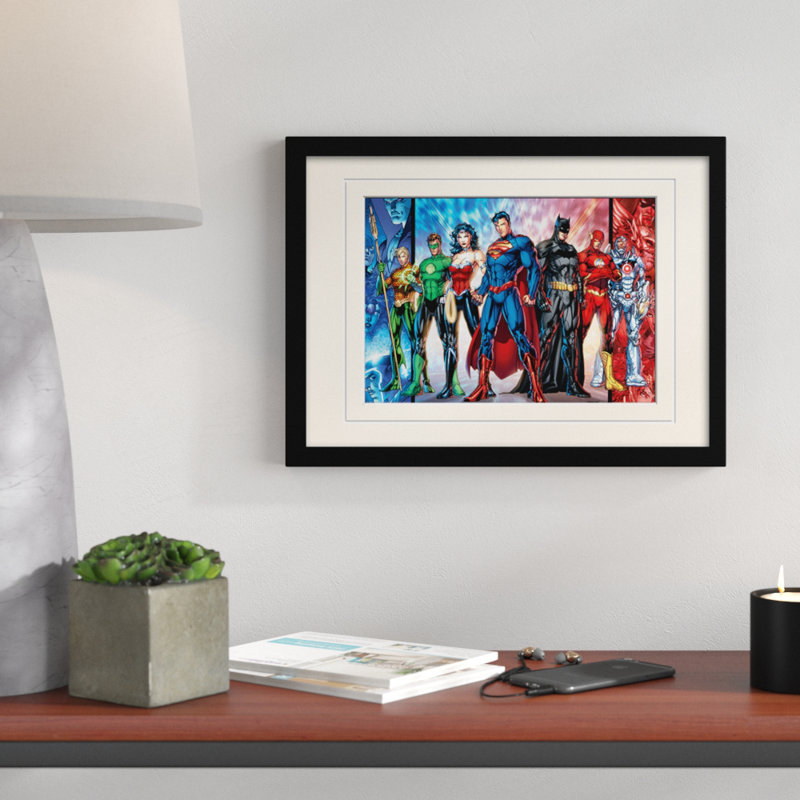 DC Comics Justice League United Framed Graphic Art Print