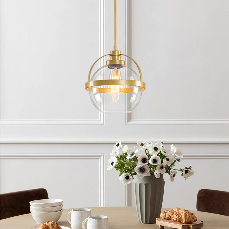 Gladi 1 - Light Single Glass Globe Pendant, Gold