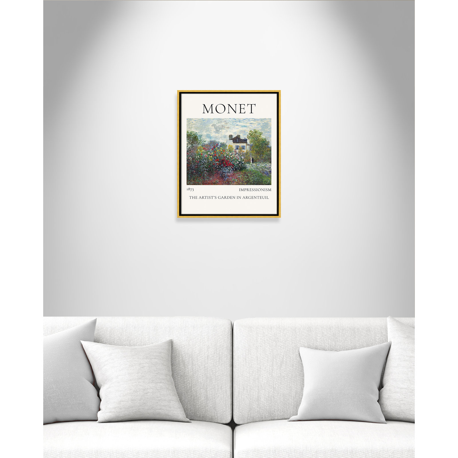 Rocchetto "Artists Garden in Argenteuil" Print, Gold Floater Frame, No, 21.5" H x 17.5" W x 2" D