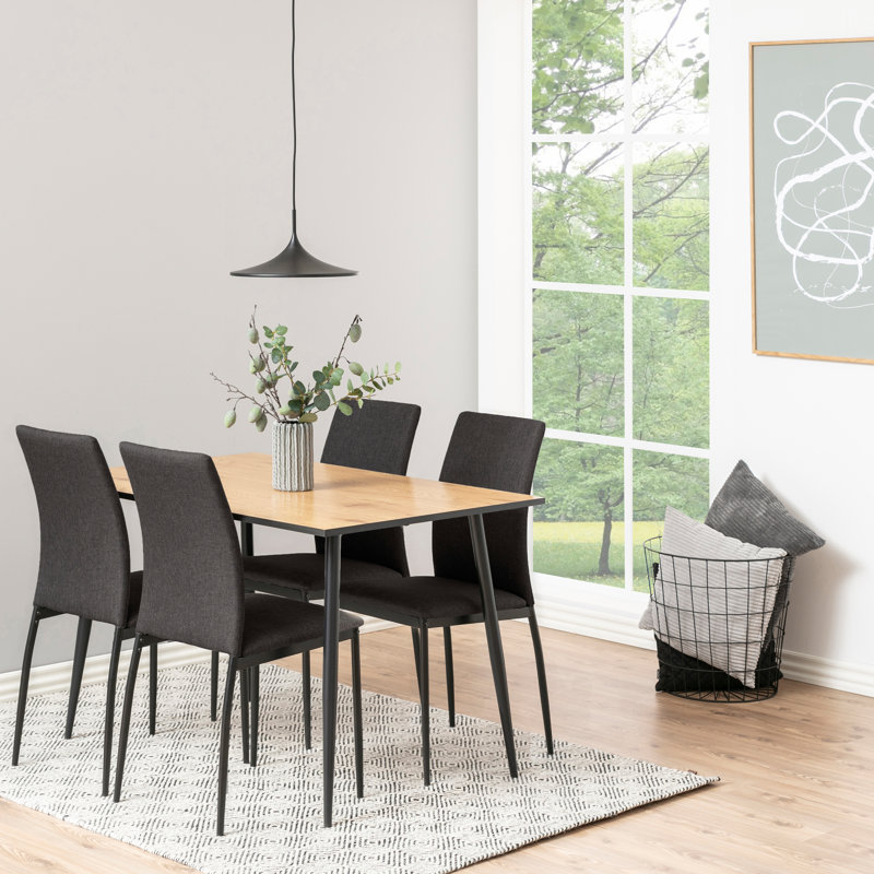 Jobe Metal Base Dining Table, Brown
