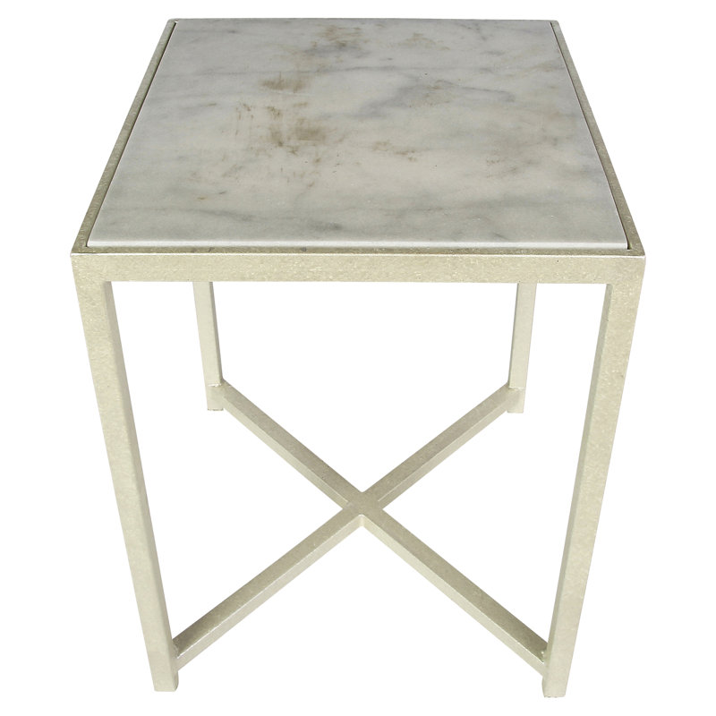 Table de bout LA Stone, Blanc huître, Marbre de Carrare
