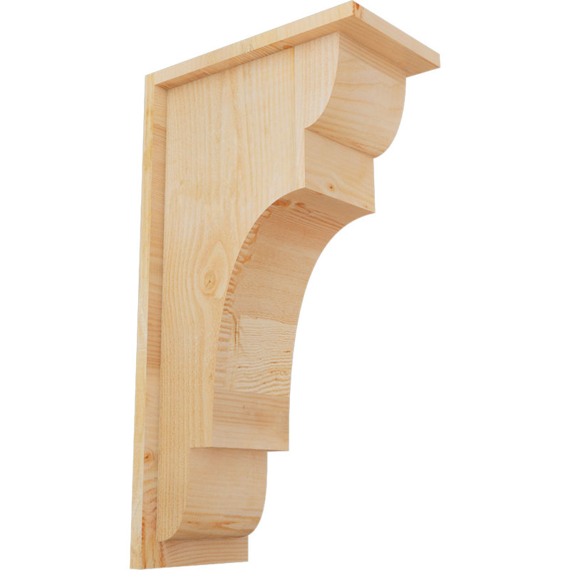 New Brighton Corbel w/Backplate, 26" H x 8" W x 14" D, Douglas Fir, Rough Sawn