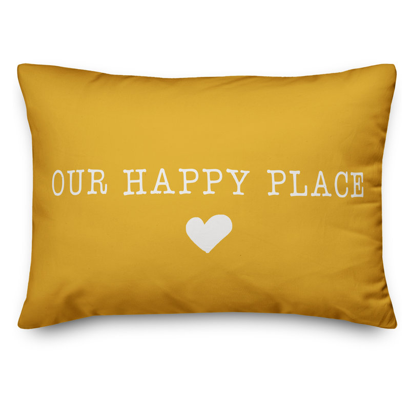  Housse de coussin rectangulaire et insert Our Happy Place, Jaune