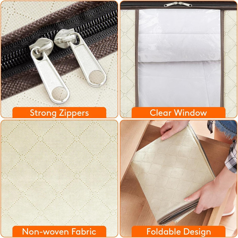 Latitude Run® Fabric Storage Bag, Beige