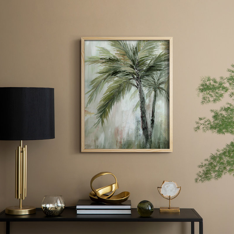 «Tropical Palm II», reproduction encadrée - bois massif, Naturel, H 21 po x l 17 po
