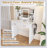 LED Mirror Vanity Dressing Table With 3-Color Adjustable Lights, 2 Large Drawers, Hair Dryer Stand & Non-Woven Storage Bag
