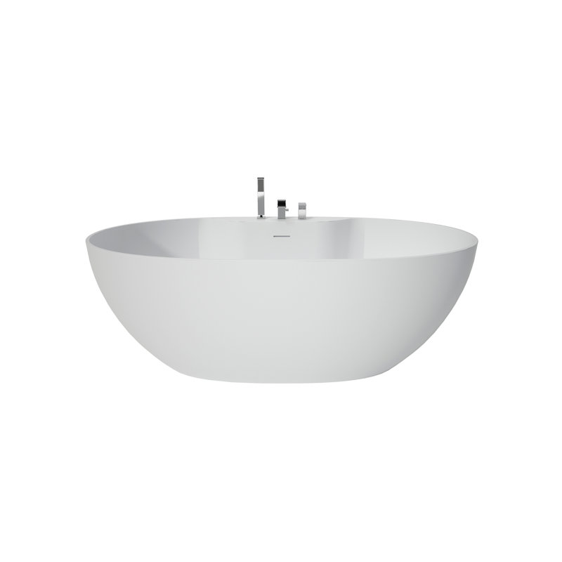 Baignoire de trempage profonde à surface solide de 63 po avec trois trous 63 po
