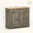 Sideboard With Solid Wood Countertop, Modern Kitchen Storage Cabinet, Coffee Bar Cabinet With 3 Drawers, Doors And Adjustable Shelf, Distressed-1662984838