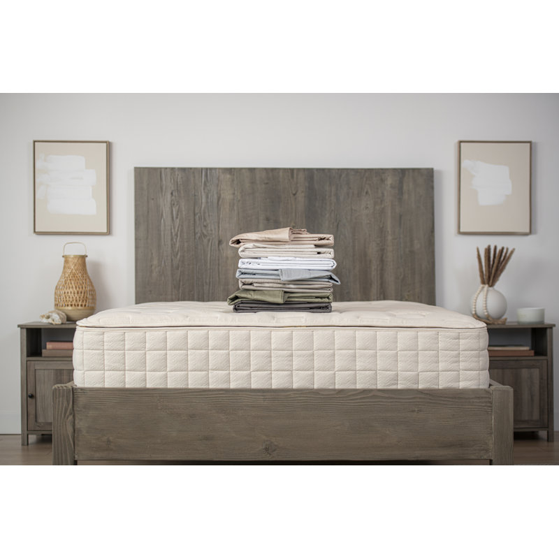 Ensemble de draps en coton biologique satin de coton 400TC, Undyed, Full Sheet Set with 2 Pillowcases
