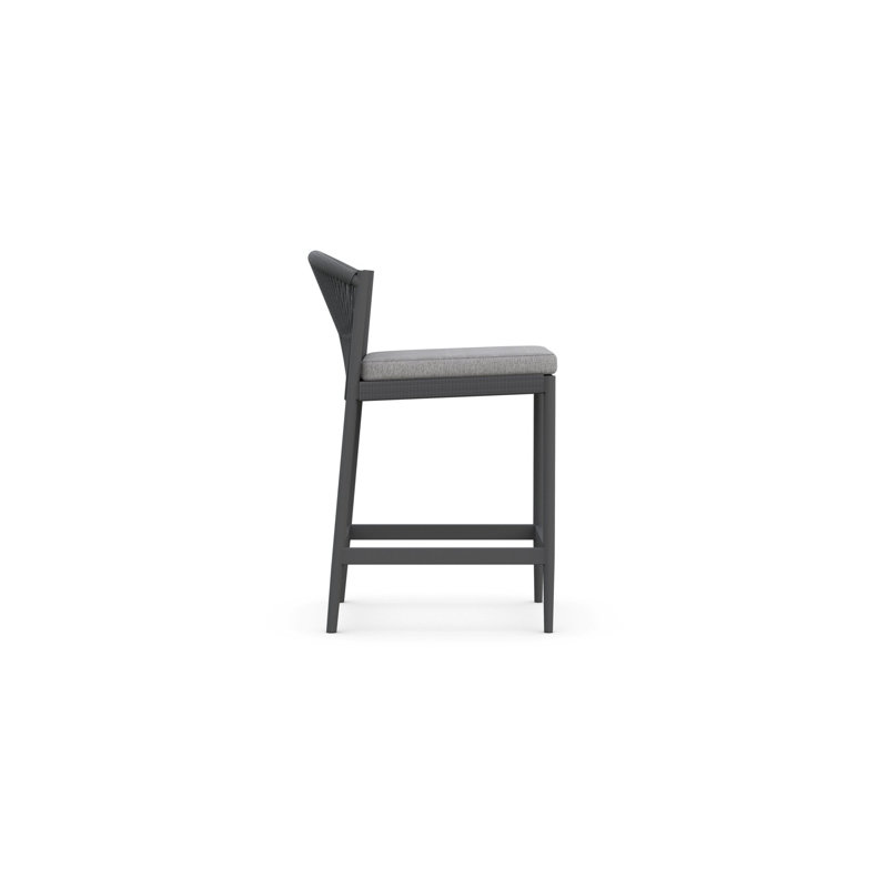 Catalina Patio Bar Stool with Cushion, 32.48" H, Charcoal