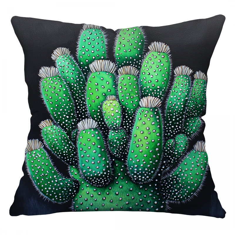 Coussin Cactus, Carré 14 po