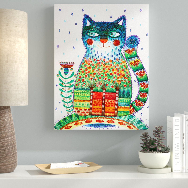 « rain cat », reproduction sur toile tendue, H 24 po x l 18 po