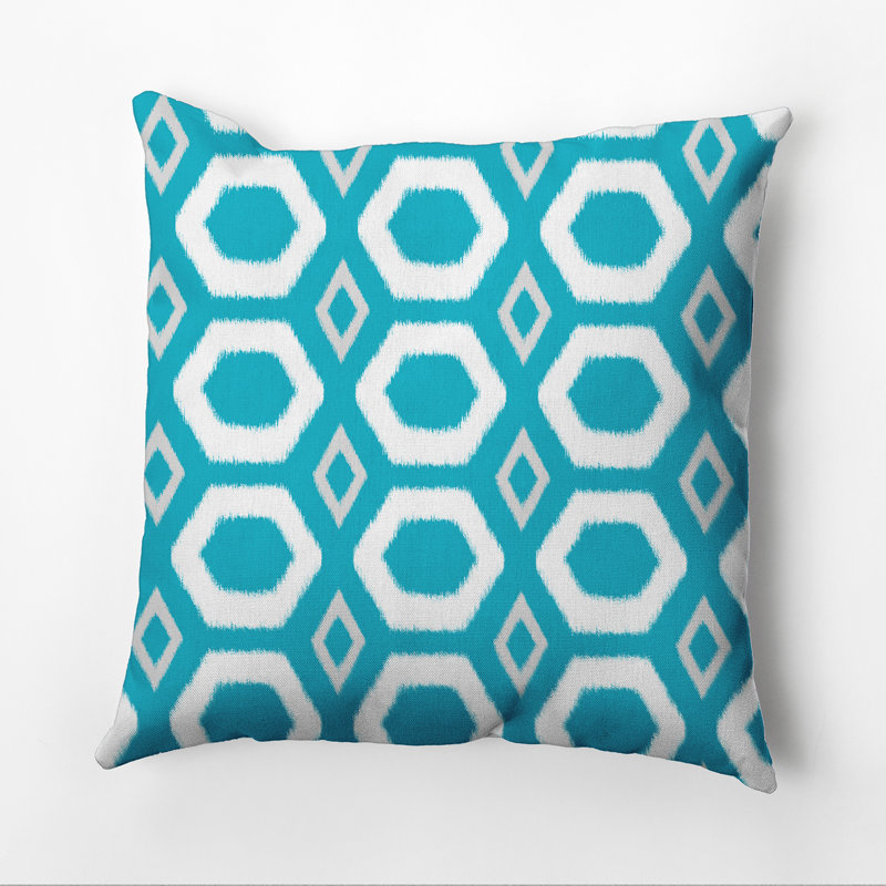 Outdoor Reversible Throw Pillow, 18" H x 18" W, Caribbean