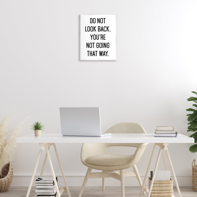 Don't Look Back Motivational Wall Plaque, design by Lettered and Lined