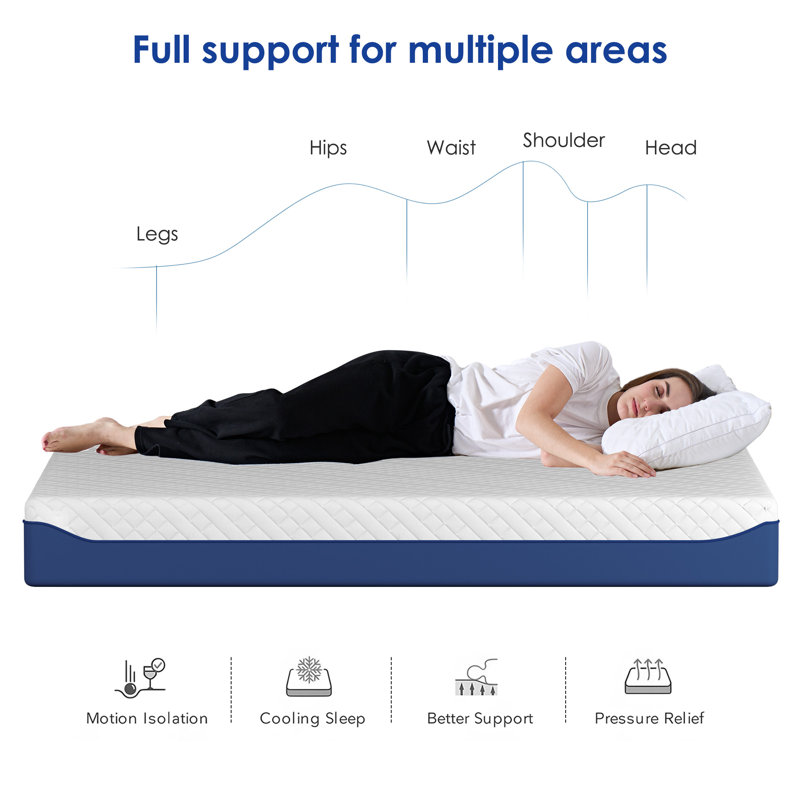 Cheriton 10'' Medium Gel Memory Foam Mattress, Queen