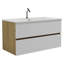 Meuble-lavabo de 36 po - mélange de blanc neige et de chêne naturel, lavabo en céramique avec trop-plein, rangement généreux, conception contemporaine de style contemporain avec passe-partout silencieux, coulisses silencieuses à fermeture en douceur-1908663992