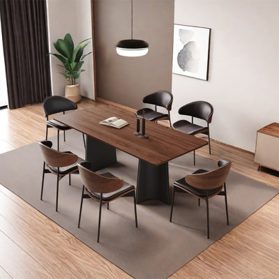 Retro rectangular family dining table sets
