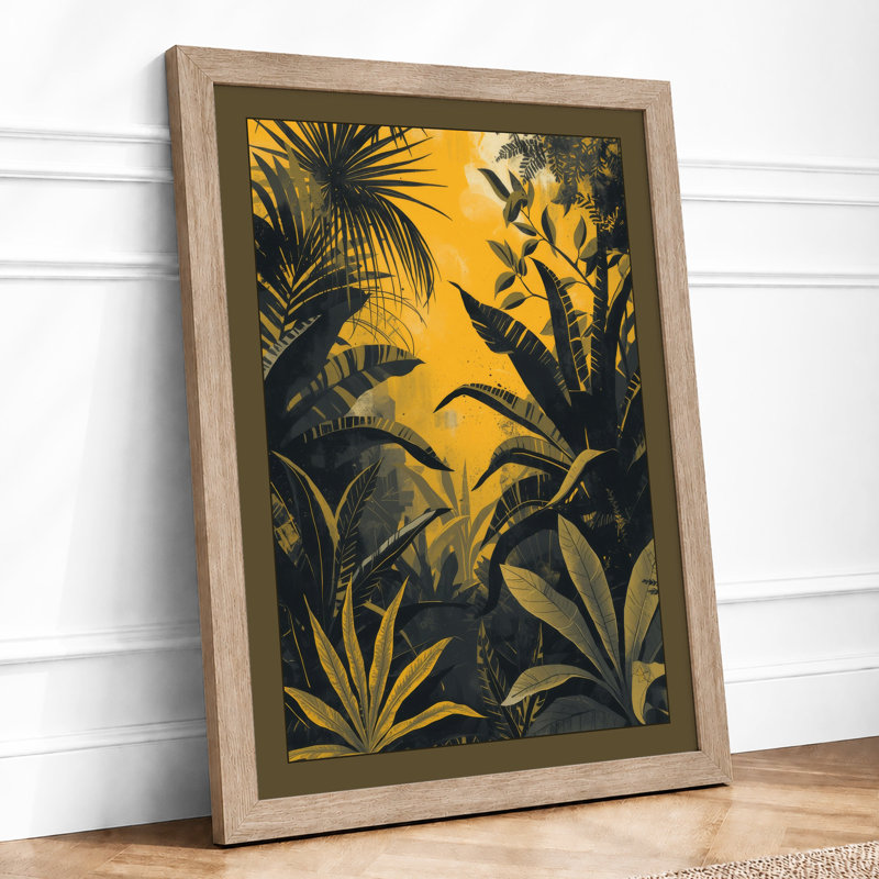 Silhouette Tropical - Framed Print, A1 - 84.1 x 59.4 cm, Oak